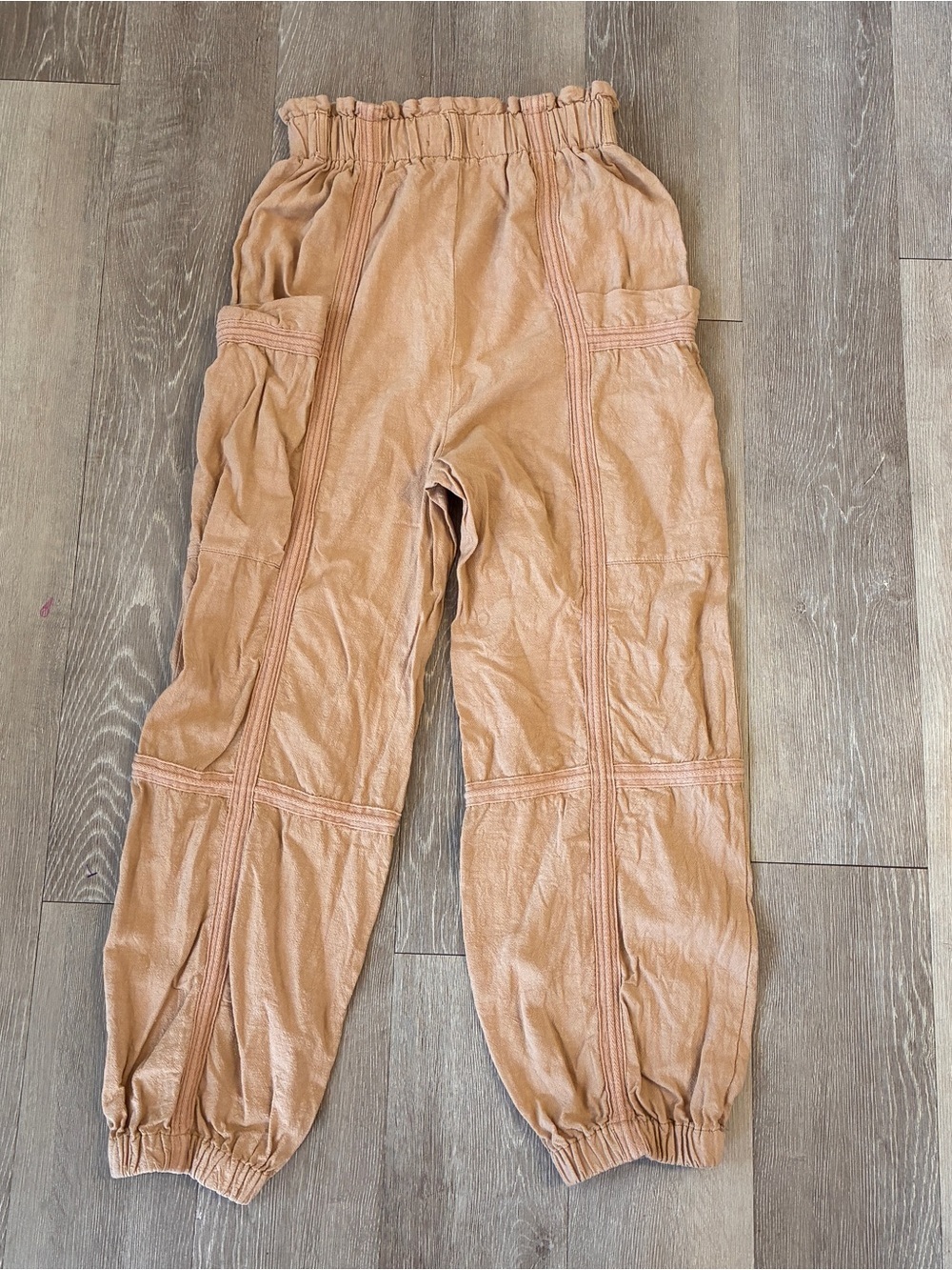 Urban outfitters linen blend cargo style baggy trousers High waisted - Picture 2 of 7